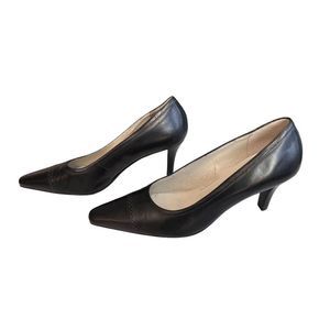 Ralph Lauren Womens Lucinda Pumps 8B Black Leather Classic